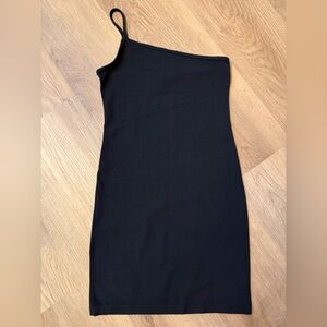 TNA Black One-Shoulder Mini Dress - Size Small